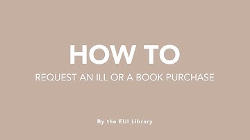 How to request an ILL or a book purchase