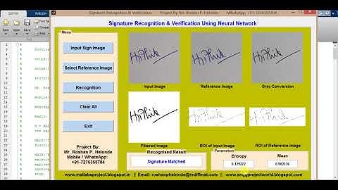 How to develop Signature Recognition Verification System using Neural Network in Matlab