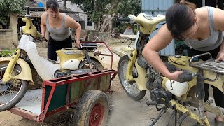 Repair Moto Cub. Complete Restoration Motorbikes Of Scrap. Moto Little Cub Japan \ Blacksmith Girl