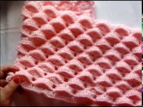 Une Couverture Bebe Au Crochet En Carre 3d Youtube