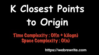 K Closest Points to Origin | LeetCode 973 | Amazon