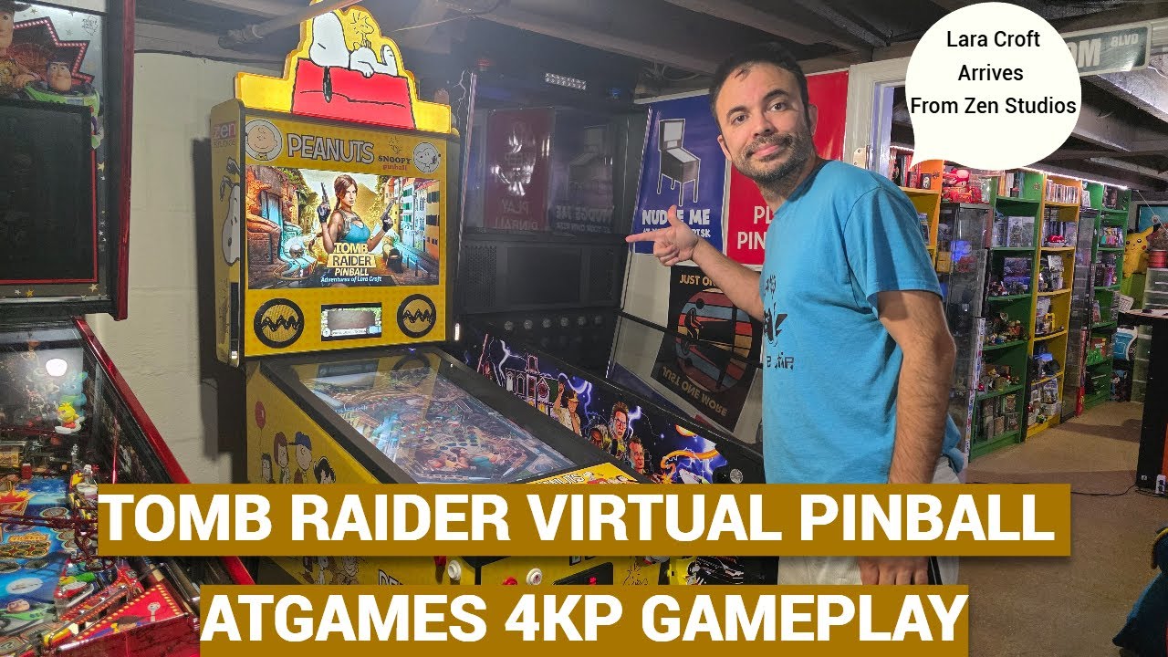 AtGames Legends 4KP Pinball Arcade Machine Tomb Raider Lara Croft Pack Gameplay + Impressions!