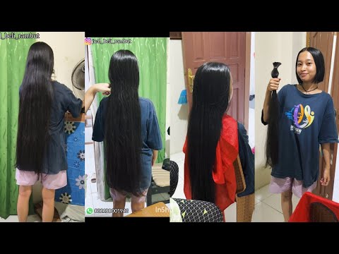 A MEDICAL STUDENT'S SHINY HAIRCUT WHOSE HAIR HAS BEEN CARED FOR AND LONGED OUT FOR A VERY LONG TIME