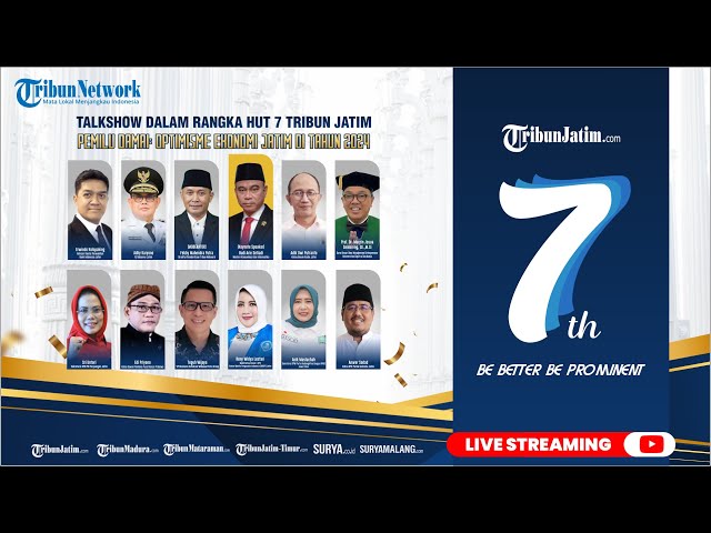 Talkshow HUT ke-7 Tribun Jatim, Pemilu Damai: Optimisme Ekonomi Jatim di Tahun 2024 class=