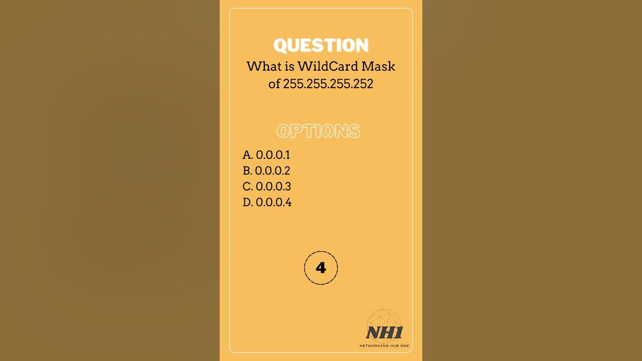 MCQ116 Understanding Wildcard Masks What is the Wildcard Mask of 255.255.255.252? YouTube