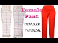 FEMALE PANTS 👖// HOW TO DRAFT A FITTED FEMALE TROUSER // EASY STEPS // (DETAILED )