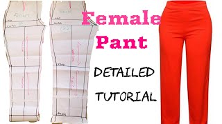 FEMALE PANTS // HOW TO DRAFT A FITTED FEMALE TROUSER // EASY STEPS // (DETAILED )