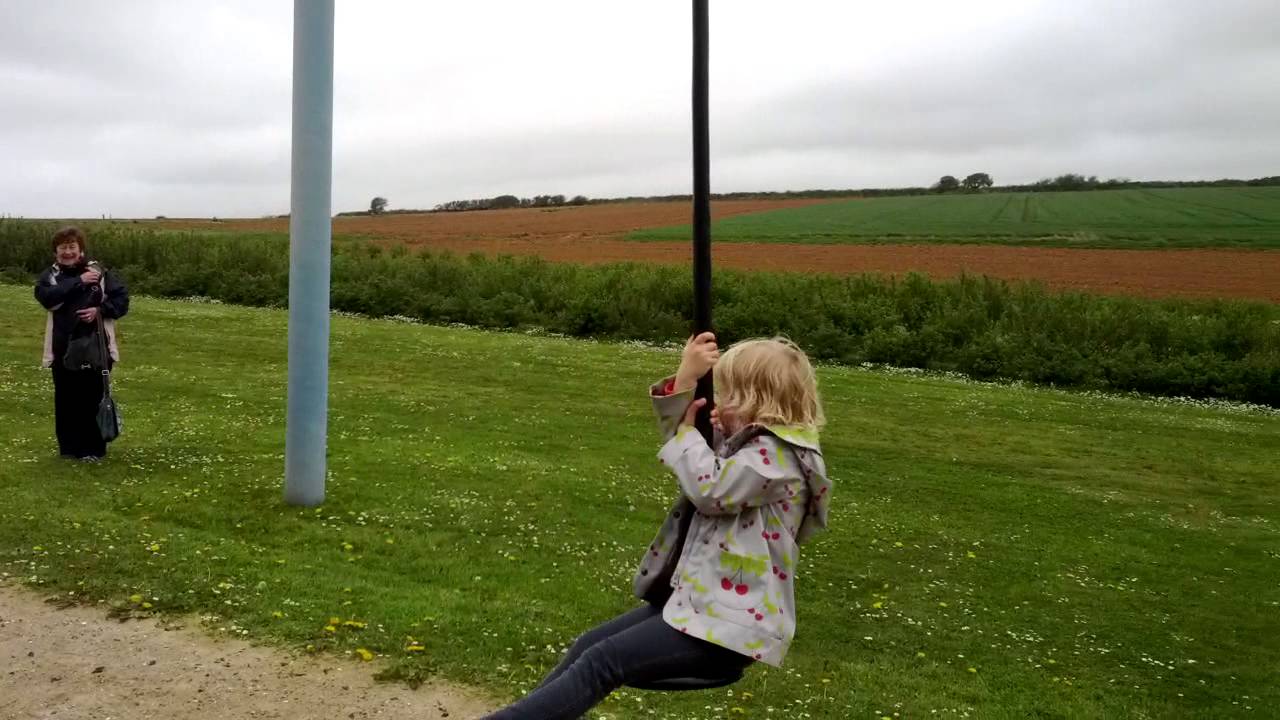 Hannah on a zip wire at Trevathan Farm Shop