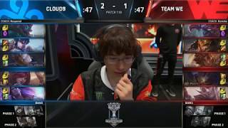 C9 vs WE game 4 highlights | 2017 World Championship Quarterfinals | Team WE vs Cloud9