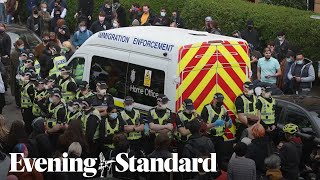 Glasgow: Protesters surround van to stop immigration removals as detained are released by police