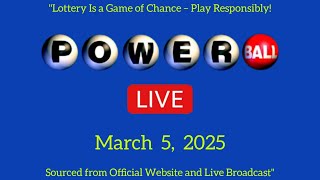 Powerball drawing live Results 05 March  2025 | powerball drawing live today Powerball Winning Numbers March 5 2025