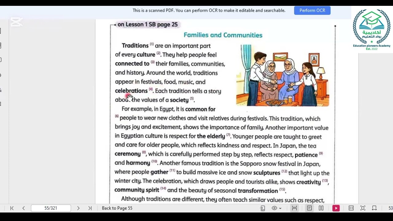 Today's lesson is about Customs and Traditions.💁‍♀️​