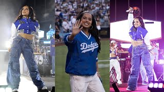 Becky G en el Estadio Dodgers (All-Star Game de la Major Legue Baseball)