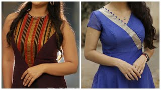 How to Reuse saree border in kurti design ideas,refashion old clothes,repurpose saree border screenshot 4