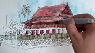 Dive into Lao Architectural Art: Sketching and Watercolor Tips (Ep. 23)