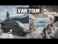 VAN TOUR: Self Converted Sprinter Van | Luxury Tiny Home | Full Bathroom | Elevator Bed