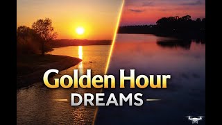 Golden Hour Dreams Cinematic Drone Journey Over The Lake Golden Horizon Dreams