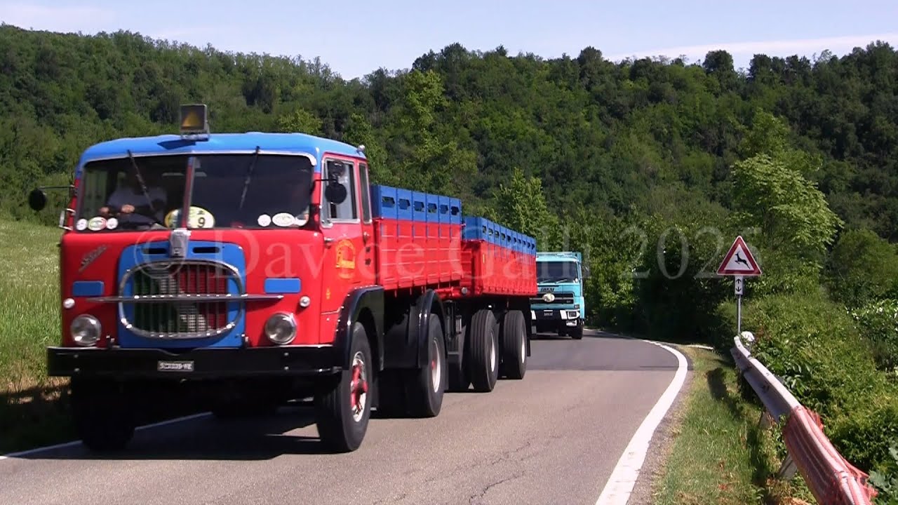 Il ruggito dei camion storici in salita sulla SP10 Gropparello (Piacenza) Parte 1