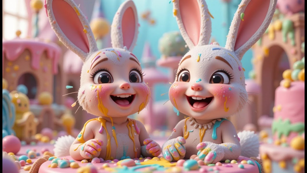 Bunny Bounces Over the Moonlight Cake | Popular Nursery Rhyme | Educational Kids Songs