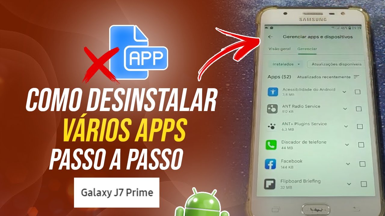 Como desinstalar vários apps no Samsung J7 Prime Passo a