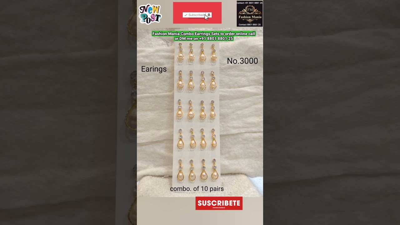 Earring, Drops & Danglers II Combo Of 10 Pearl Earrings