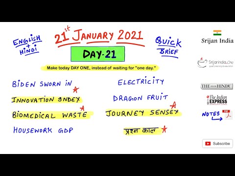 21st January 2021 | Daily Brief | Srijan India One