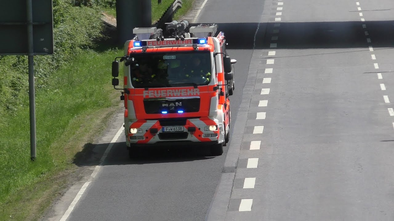 HLF BF Frankfurt FRW 21 Nordweststadt | Einsatzfahrt Feuerwehr