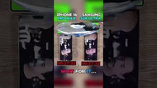 😳⚡ iPhone 16 Pro Max vs Samsung S24 Ultra – Ultimate Battery Drain Test! 🔋🔥 #applesmartphone