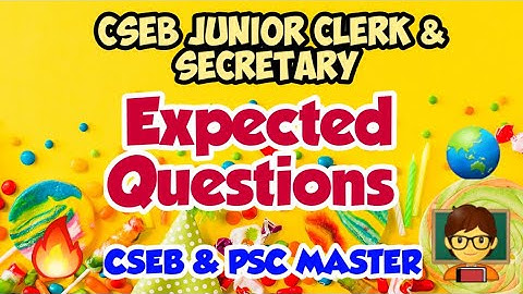 🔥 Expected Questions for JuniorClerkandsecretary-CSEB & KSCB CRASH COURSE👍