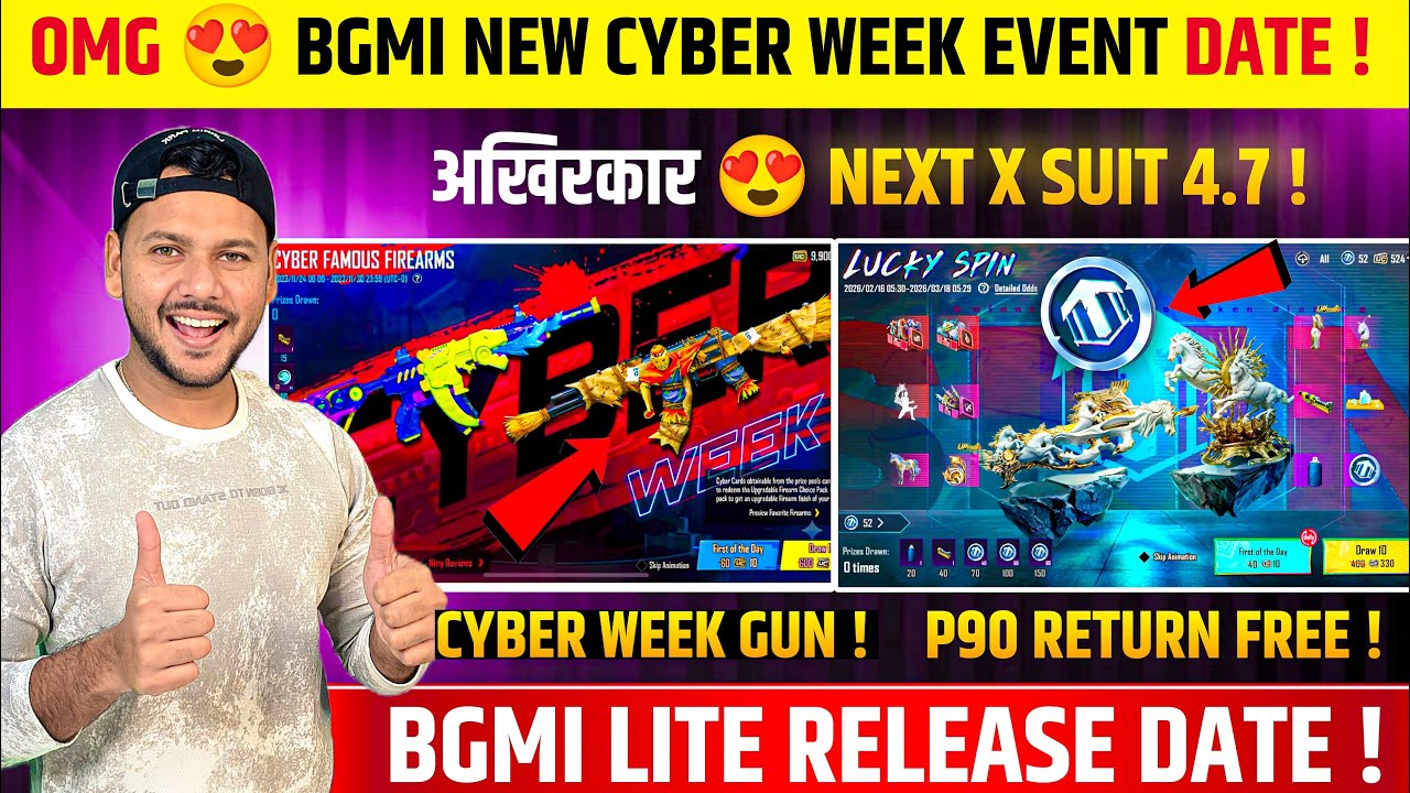 Bgmi 4.7 M416 😍 Cyber Week Bgmi | Golden Pegasus P90 Bgmi | Bgmi Lite Release Date | Next X Suit