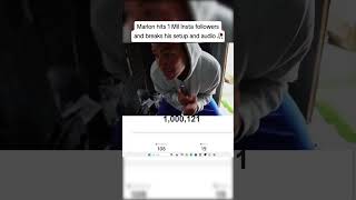 Marlon hits 1 Mil Insta followers and breaks his setup and audio 🥀