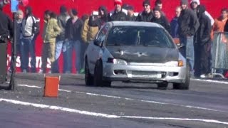 Turbo Honda Civic vs Stock Subaru Impreza WRX @ IFO