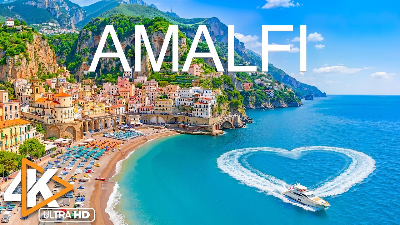 Amalfi 4K Drone Footage | Italian Riviera Views, Seaside Towns & Blue Ocean With Deep House