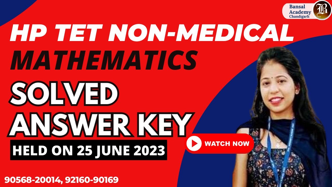 HP TET NM Mathematics Solved Answer Key (Held on 25 June 2023) - YouTube