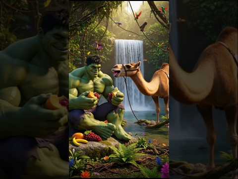 🌵🐪 Hulk & Kalu Lost in Desert | Magical Jungle Surprise #shorts #hulk #viral #ai shortsfeed
