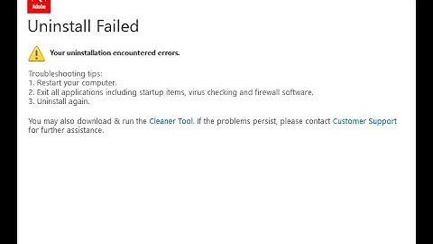 Unable To Uninstall Adobe Software Error Code 130 Fixed