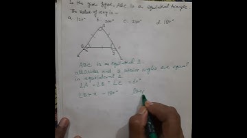 In the given figure,  ABC is an equilateral triangle.The value of x+y is...#class9maths #triangles