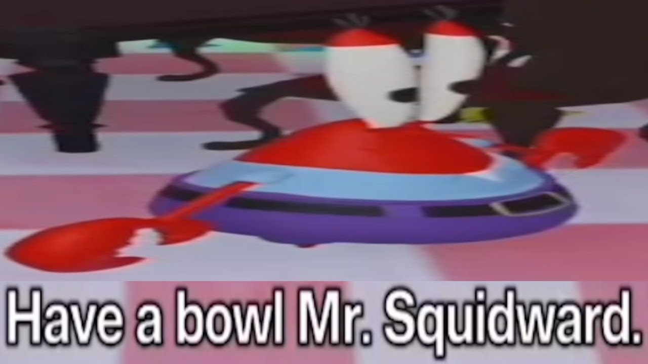 MrKrabs says "Have a Bowl, Mr. Squidward!" (AI Sponge Rehydrated Clip)