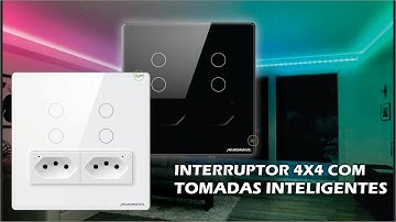 Interruptor Touch Wifi 4x4 com 04 botões e 2 Tomadas Inteligentes NovaDigital - Tuya