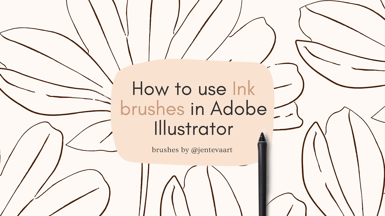 How to use Ink brushes in Adobe Illustrator. Brush set by
