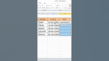 How to find Age in excel sheet | 🔥🤩🤩 #shorts #ytshorts #excel