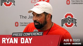 Ryan Day talks about Ohio State's offensive tackle competition, upcoming Saturday scrimmage