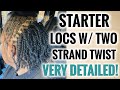 ✨TWO STRAND TWIST STARTER LOCS✨ (VERY DETAILED TUTORIAL) Starter Locs Two Strand Twist | Loc Journey