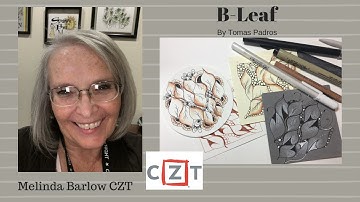 Tangle Art Lesson B-Leaf tangle pattern #348