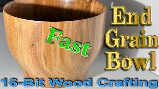 Does it end grain? How I turned a cherry wooden bowl on a lathe FAST. #woodworking  #woodturning