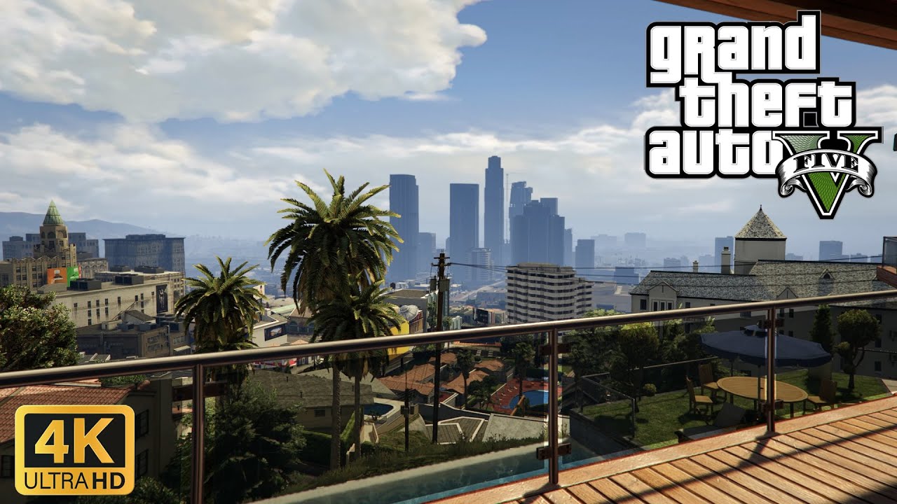24 Hours Above Los Santos | Beverly Hills View | GTA V Lofi Ambience ...