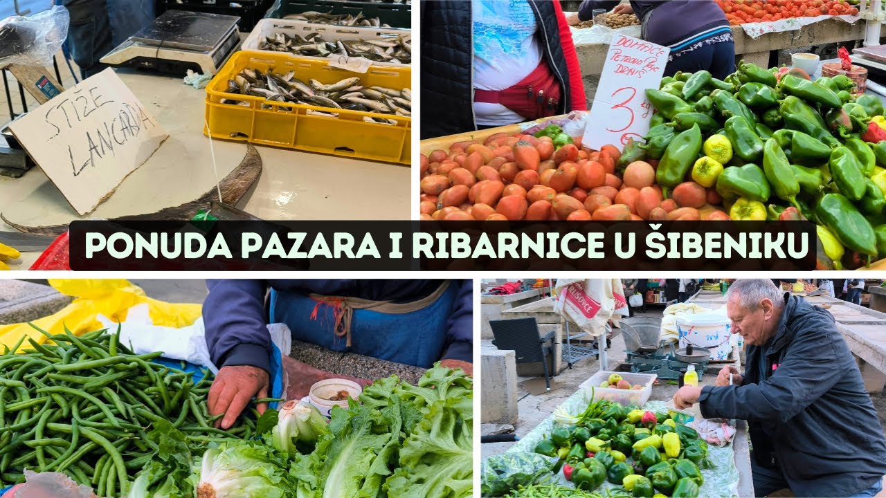 Subotnja jesenska ponuda pazara i ribarnice u Šibeniku.