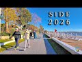 SIDE 2026 Ist Da 4K Winterstrand Promenade Antalya Türkei Sonnig Windig