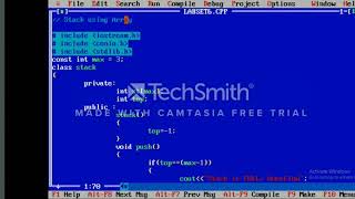 Data structure stack operation using array