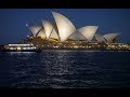 Views of Sydney Harbour Bridge, Opera House at dusk in Sydney, Australia